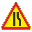 Дорожный знак 1.20.2 «Сужение дороги» (временный) (металл 0,8 мм, III типоразмер: сторона 1200 мм, С/О пленка: тип А коммерческая)